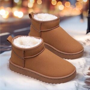 Pear Nova Cozy Brown Ankle Booties